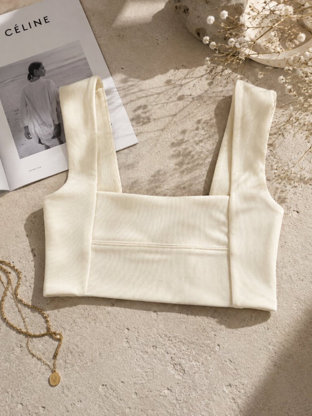 White Fox Cropped Bralette (White)